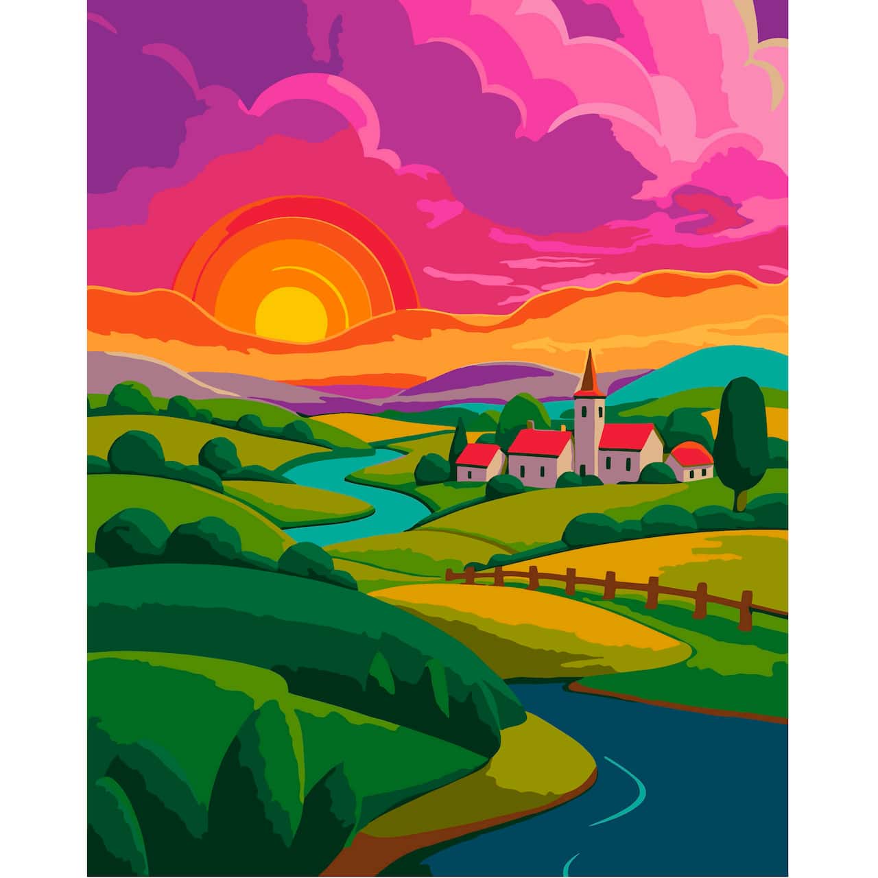 16" x 20" Hillside Paint-by-Number Kit by Artist's Loft®